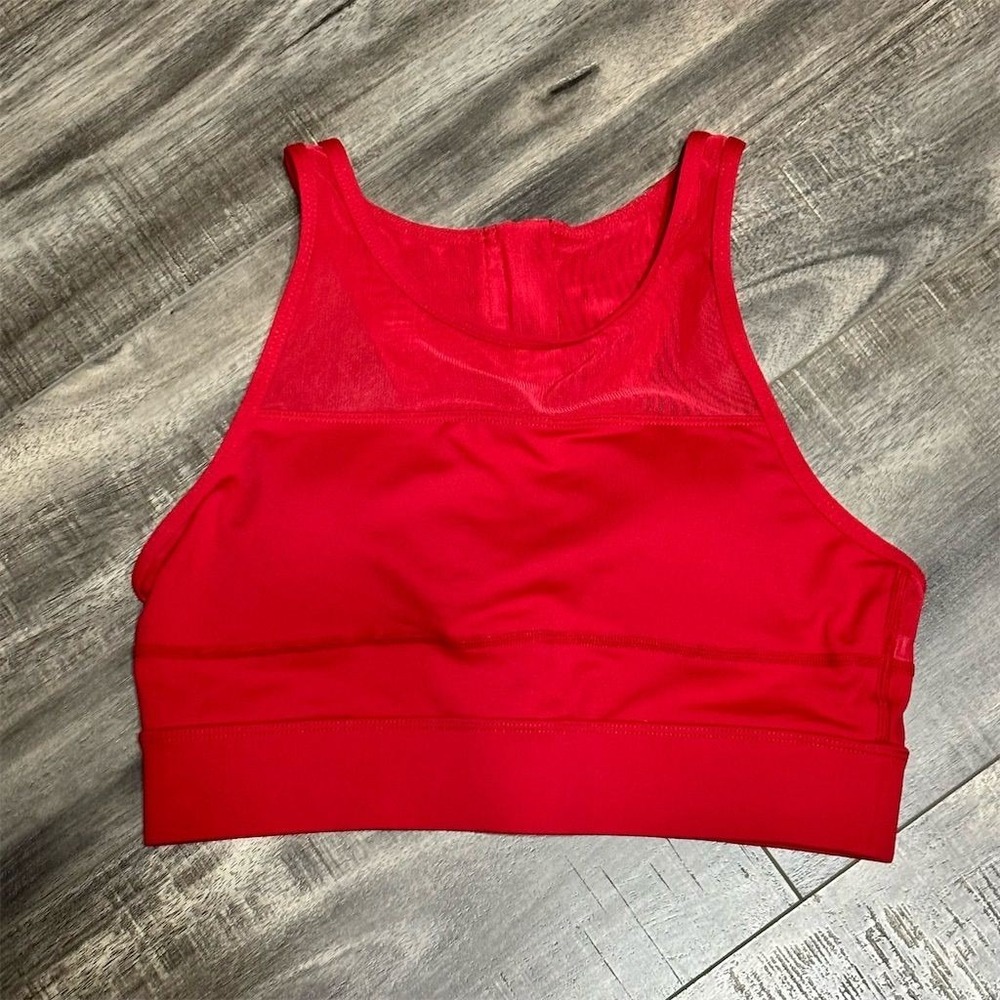 ZYIA Women's High Support Sports Bra Red Size M Yoga Running
